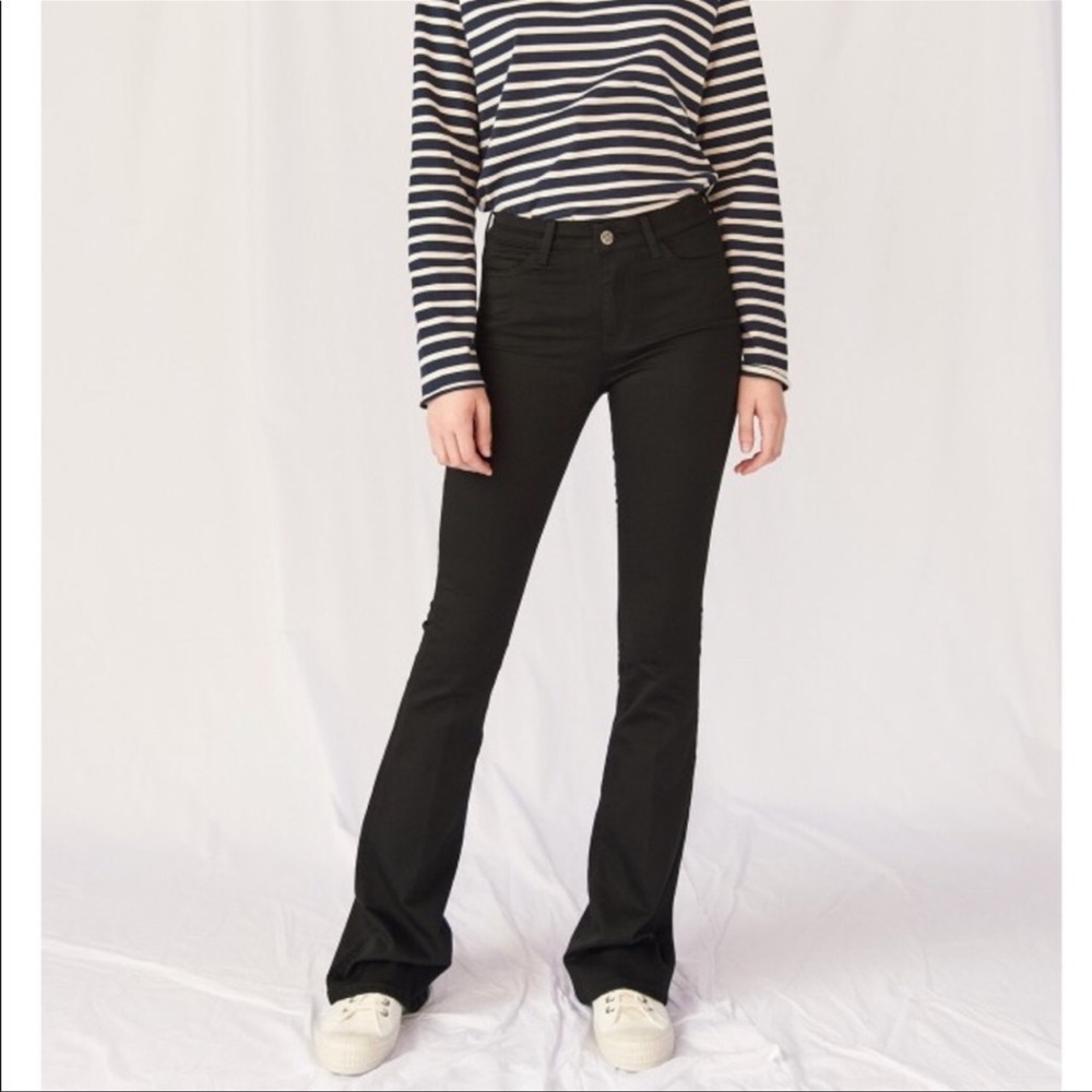 Black Flare Jeans - Women's Wide Leg